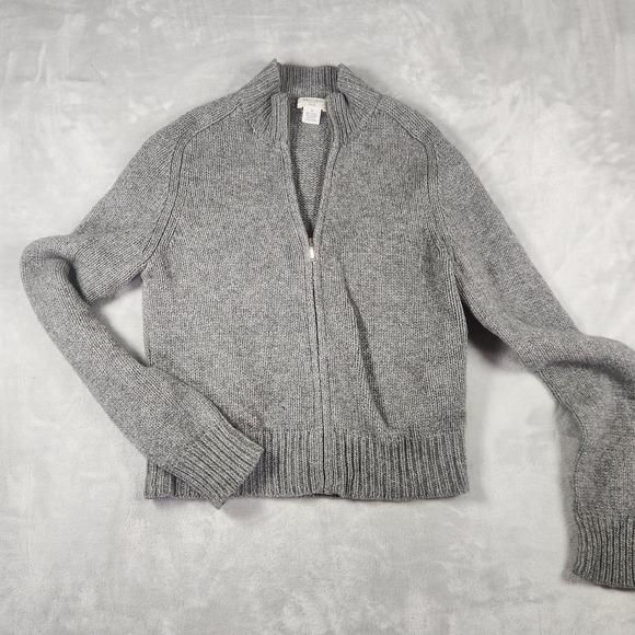 Brooks Brothers Sweaters - Brooks Brothers Womens Zip Up Cardigan Sz M Gray Preppy Academia University